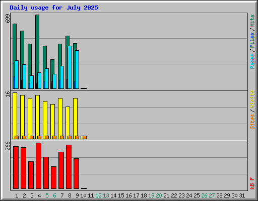Daily usage for July 2025