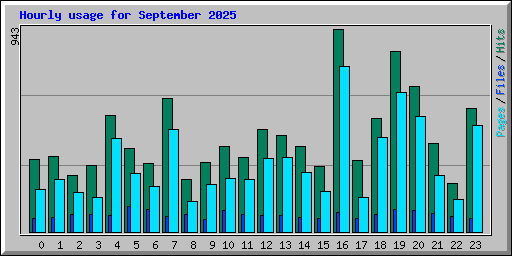 Hourly usage for September 2025